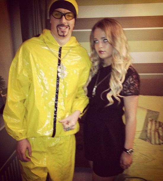  Pickford, as Ali G, and Megan in fancy dress