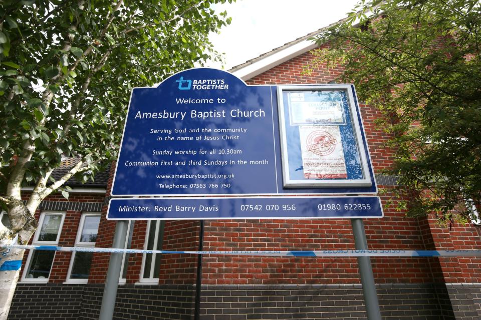 Amesbury Baptist Centre is one of a number of locations cordoned off as tests continue to establish what the couple may have been exposed to and where they have visited recently