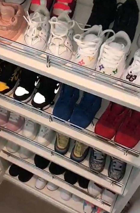 Stormi already has an extensive shoe collection