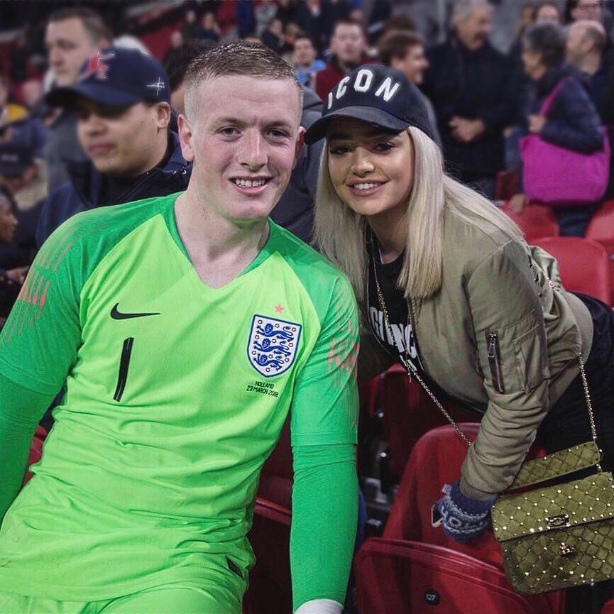 Pickford married Megan - who regularly cheers on the Three Lions - last year