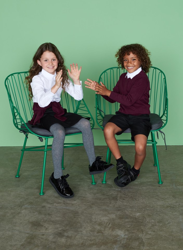 TU at Sainsbury’s girls’ uniform costs £47, while the boys’ is £41. Green Tega chairs, £149 for two from Made.