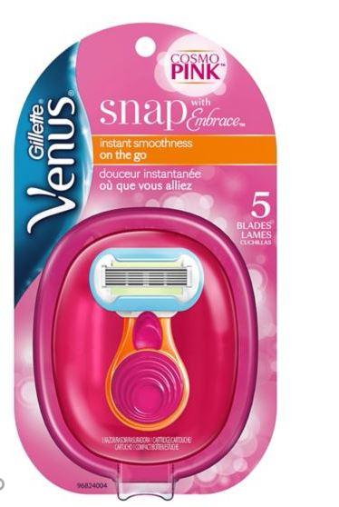  Gillette Venus Snap With Embrace Portable Razor is the perfect fit for your suitcase