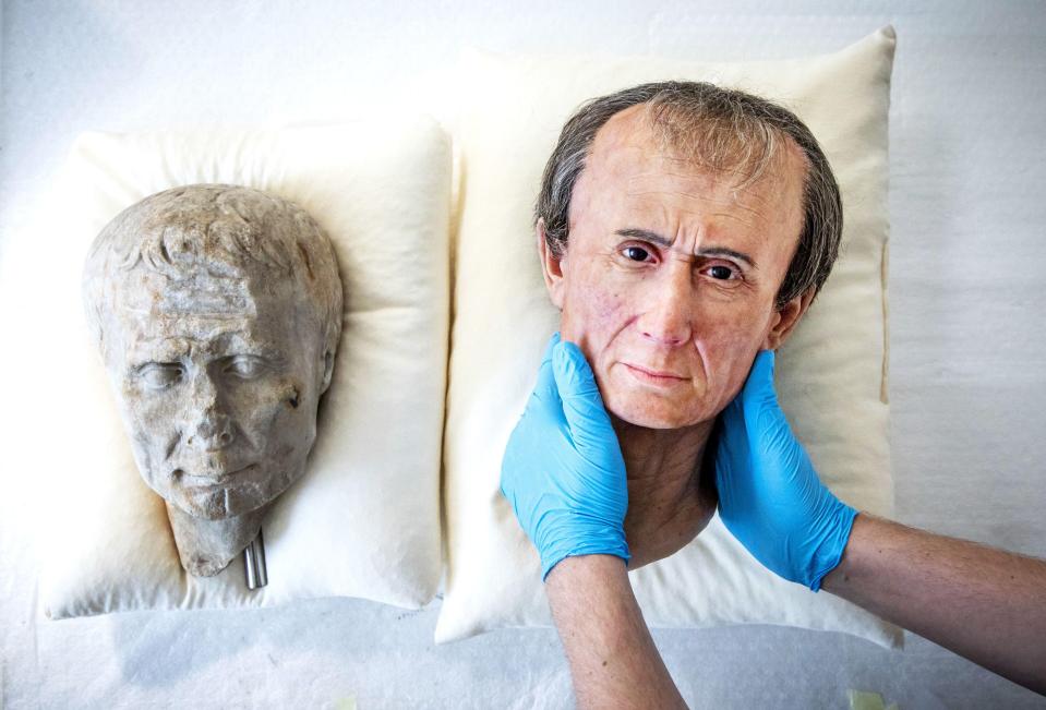  The reconstruction was made using data from a 3D scan of a marble portrait and busts