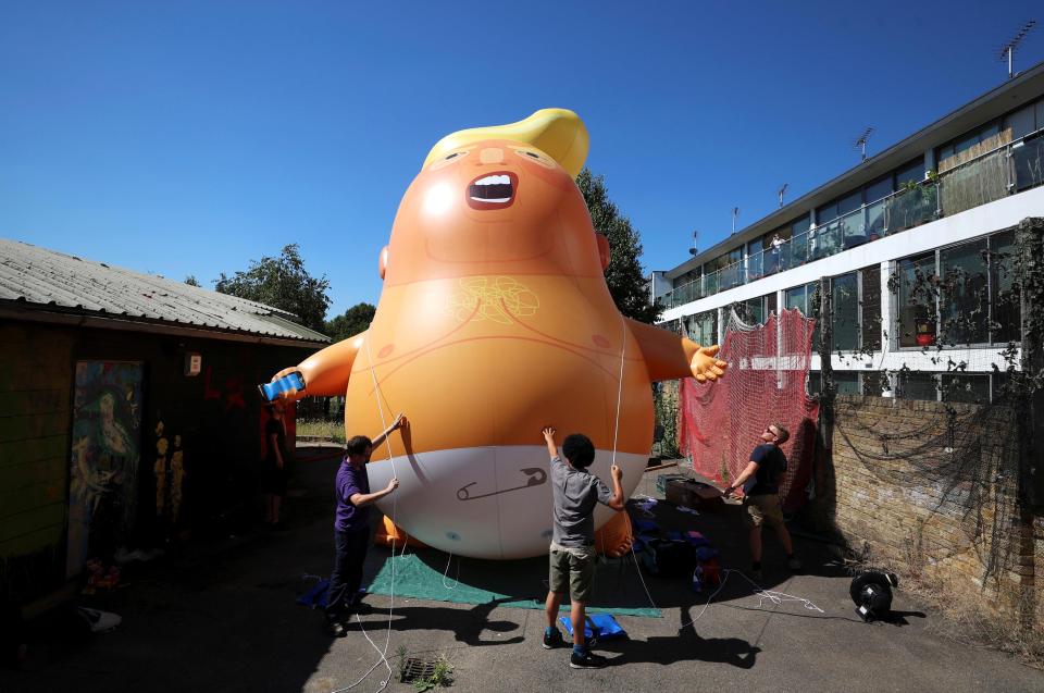  The most ludicrous of the planned demonstrations is a six-metre-tall inflatable 'Trump Baby' floating above the President