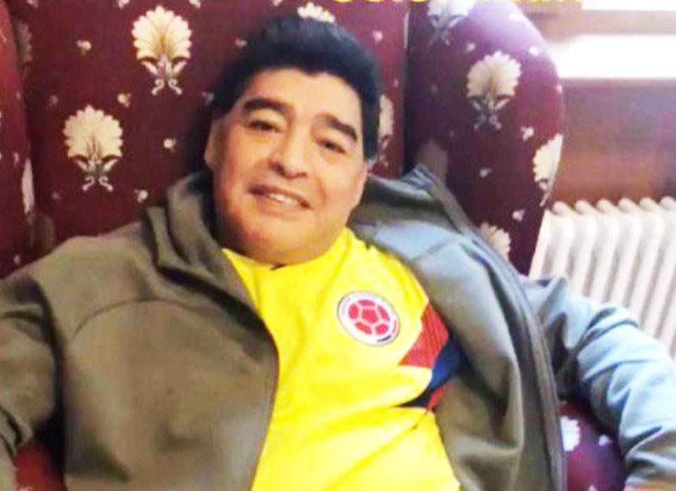  Maradona was spotted supporting Colombia against England on Tuesday