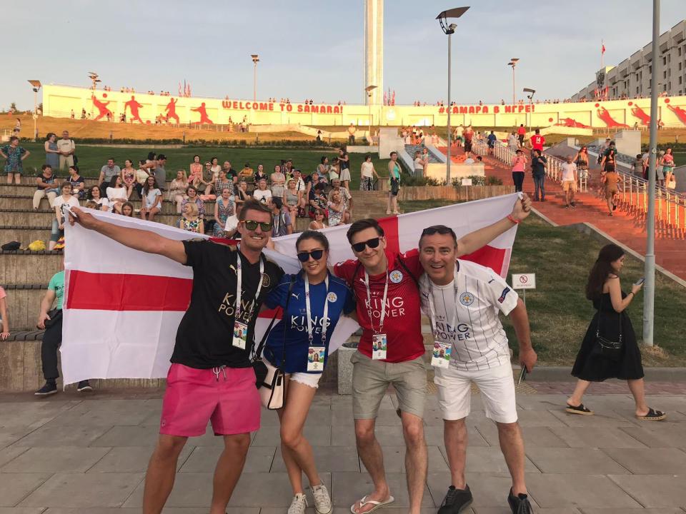  England fans in the party mood in Samara ahead of the last-eight clash