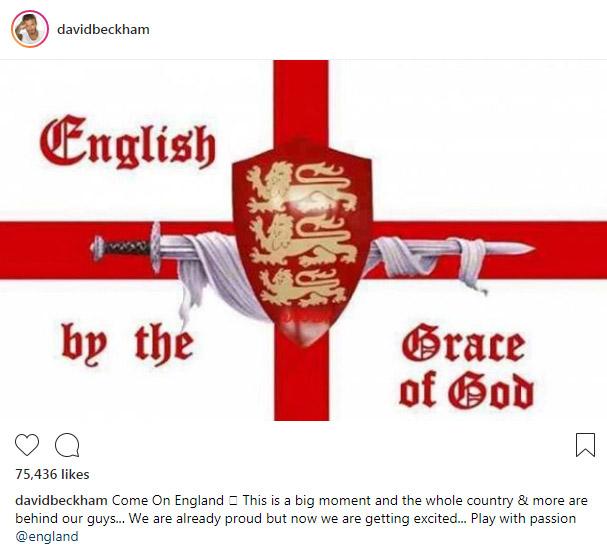  David Beckham, Liam Gallagher and Paddy McGuinness are all buzzing for today's World Cup quarter final between England and Sweden