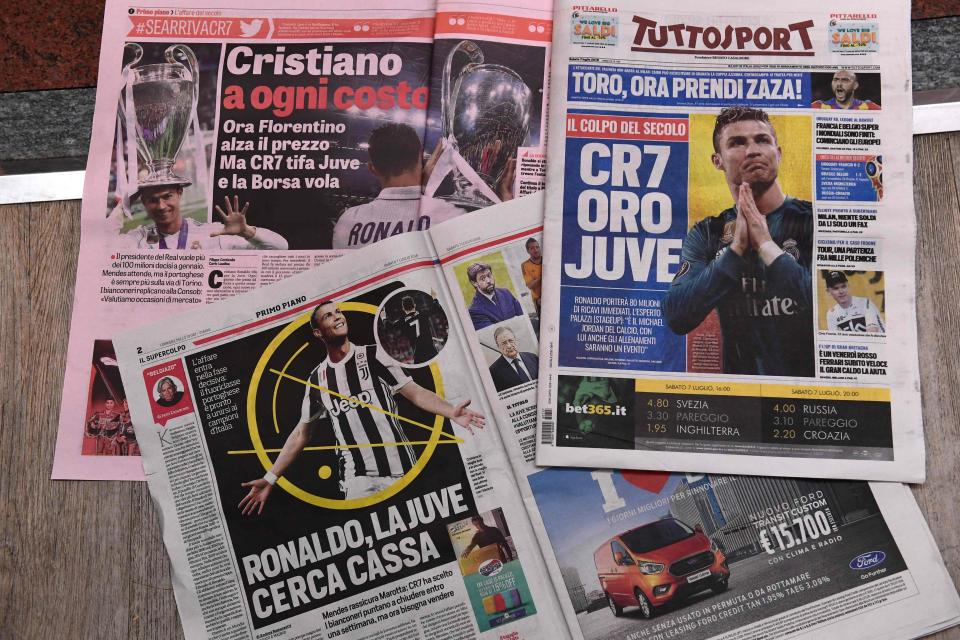 The newspapers are all full of Cristiano Ronaldo to Juventus rumours