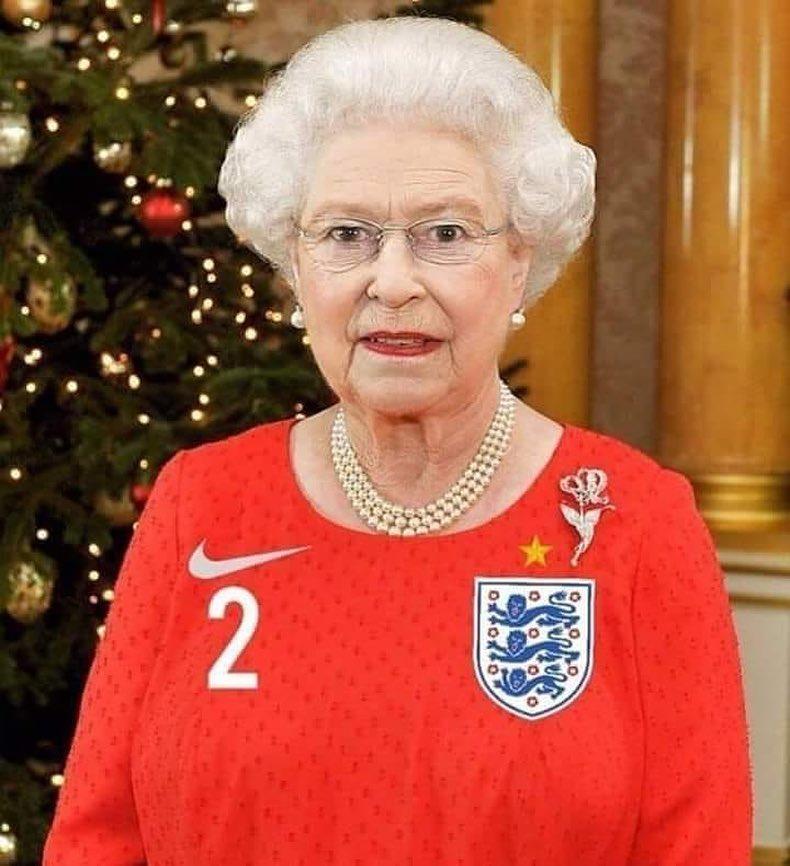  Mario Falcone posted a funny mock up of The Queen in an England shirt