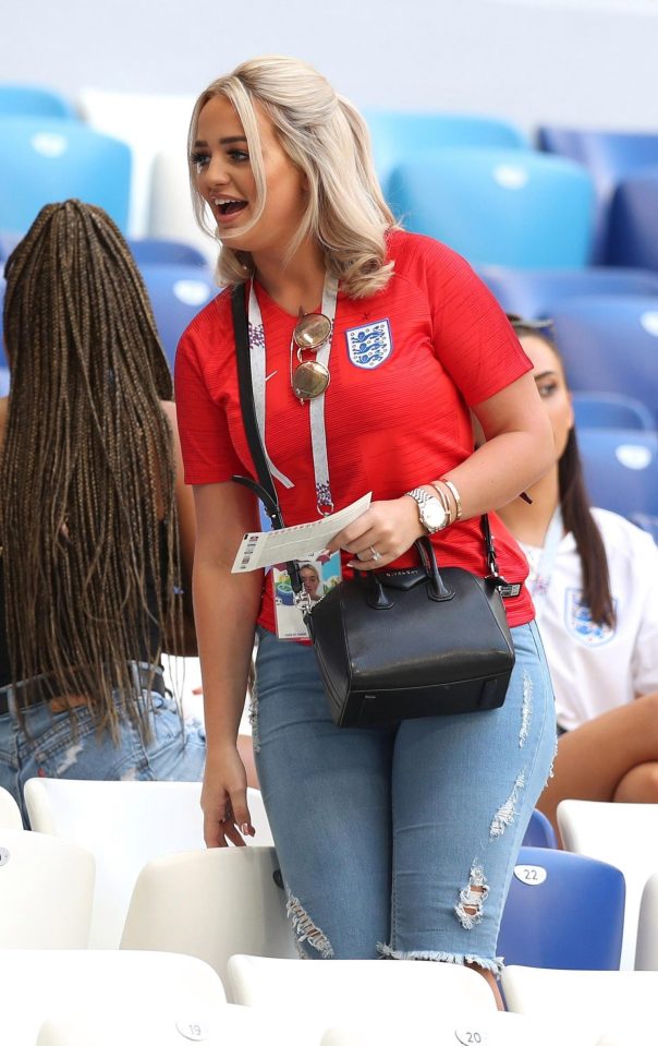  England's star shot-stopper Jordan Pickford's partner Megan Davison, 22, was at the stadium to cheer on her beau