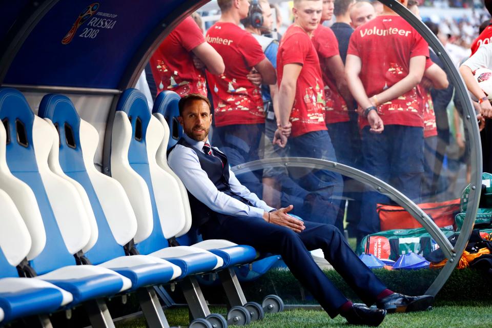  Gareth Southgate looked the most relaxed person in the stadium just before kick-off