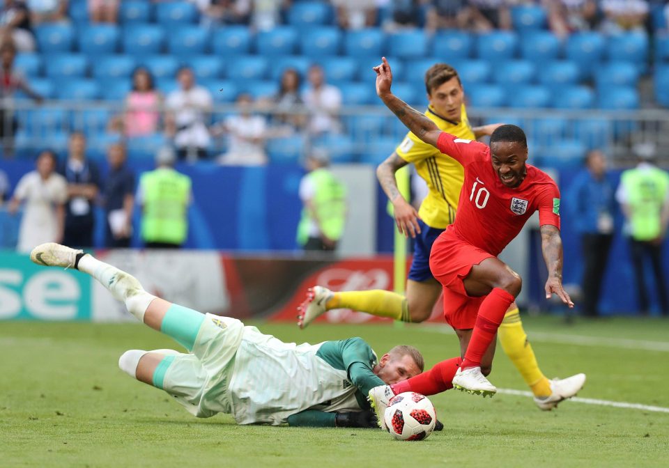  Sterling was frustrated when trying to find the net against Sweden, but he came close