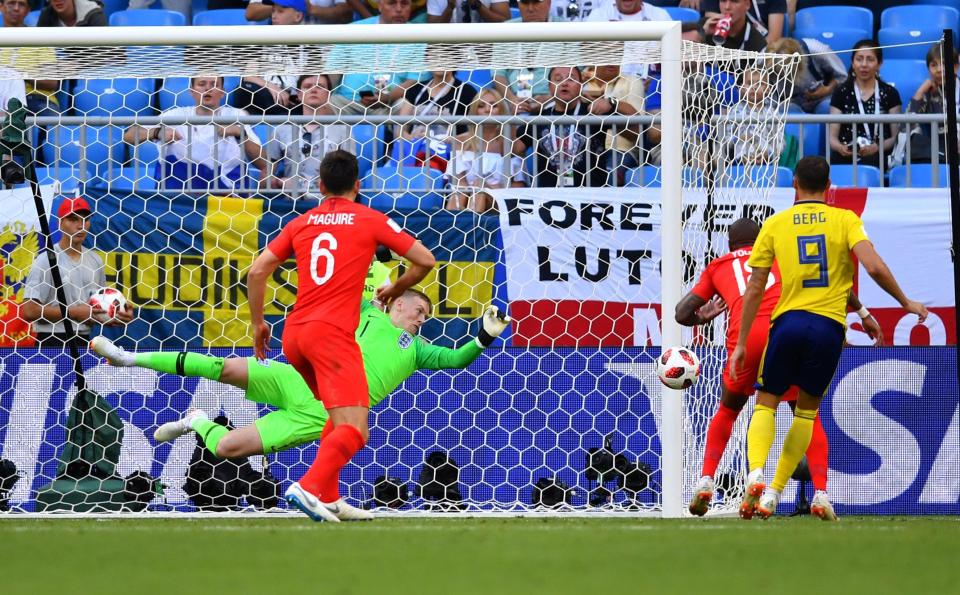  Jordan Pickford made a hatful of tremendous saves in the 2-0 win over Russia