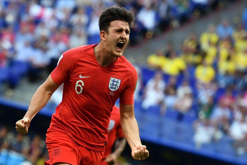  Harry Maguire opened the scoring with a thumping header against Sweden