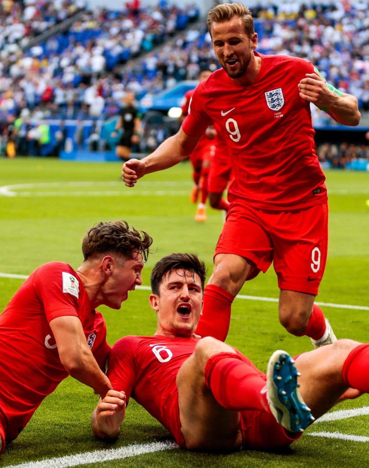  Harry Maguire slides in to celebrate as the Three Lions sail into the semi-finals