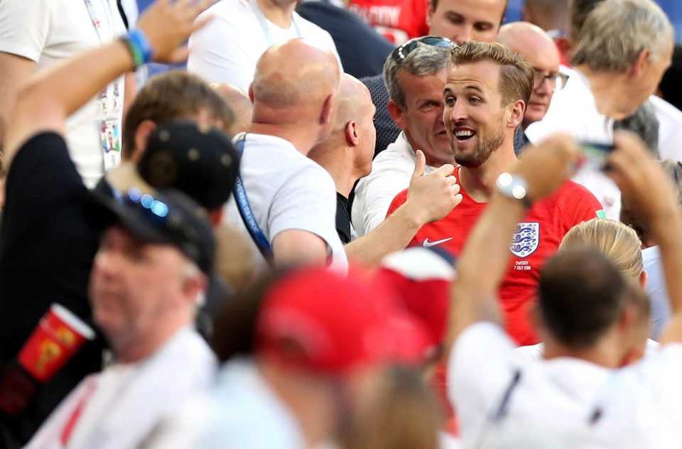  Kane is at his most relaxed with his family following England's quarter-final victory