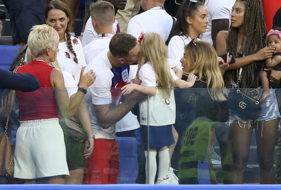  Jordan Henderson celebrated with his family ahead of the crucial World Cup semi-final