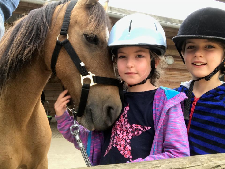  Miles and Ava horse-riding at Haras de la Tour