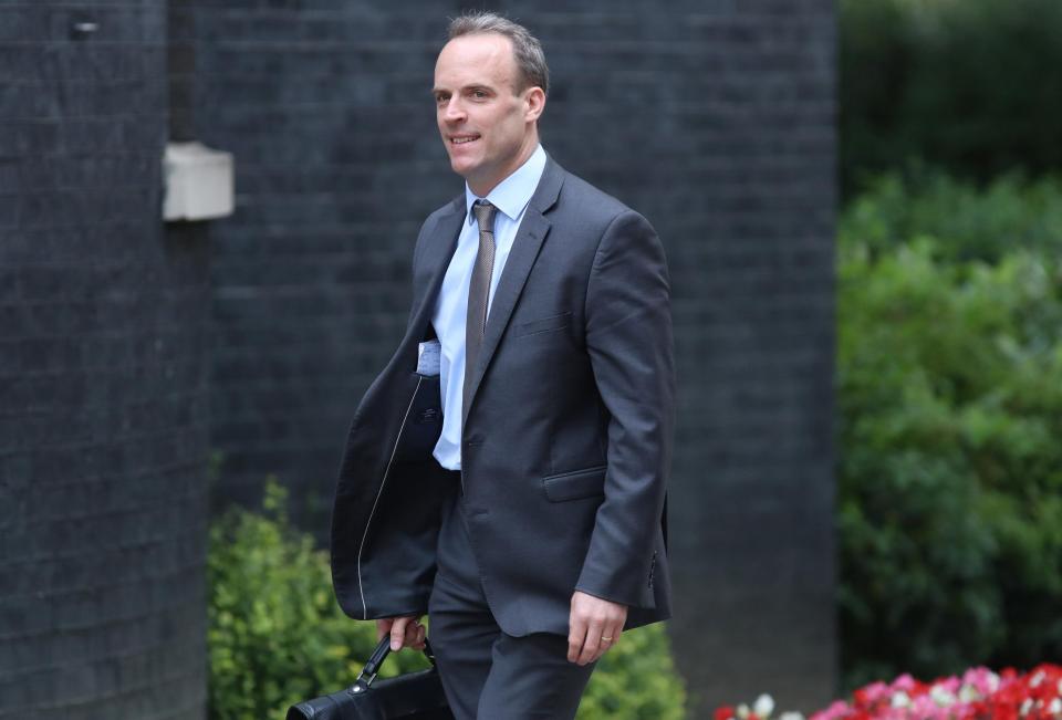  Dominic Raab, the new Brexit Secretary, outside No 10 this morning