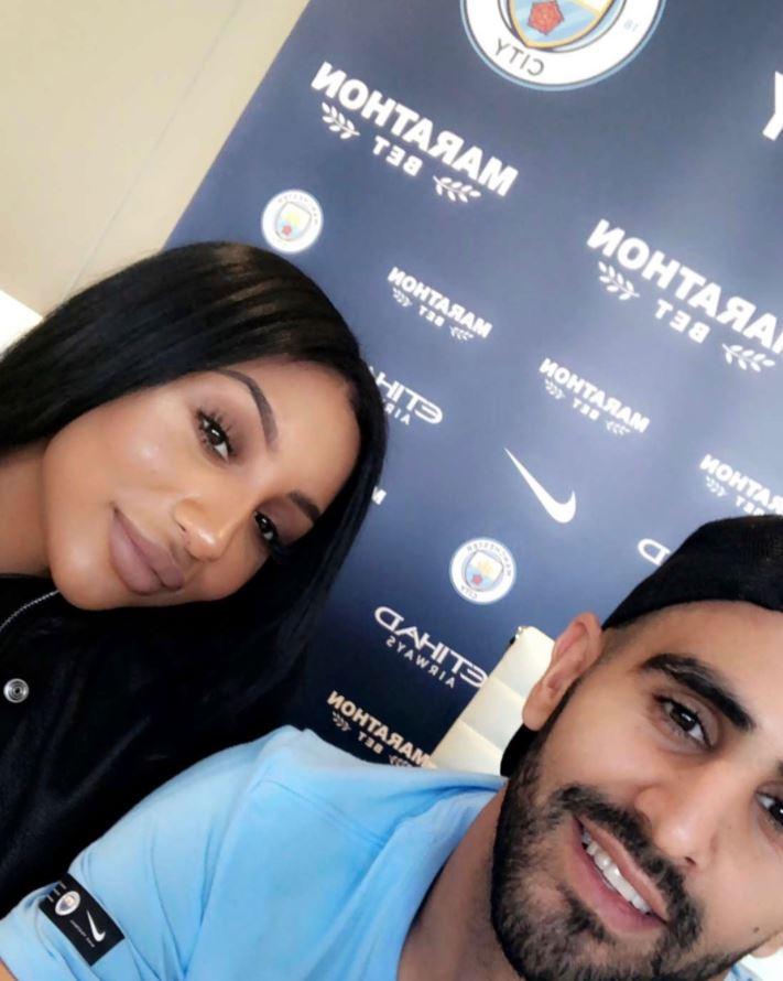  Mahrez's wife, Rita, was there to celebrate her husband's transfer