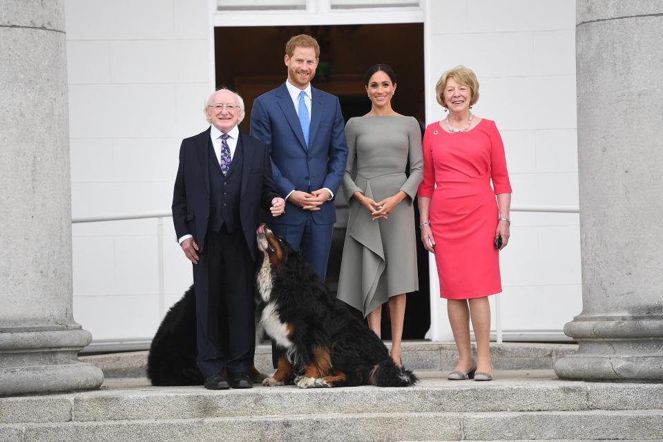  The newlywed couple met with President Michael Higgins at Aras an Uachtarain