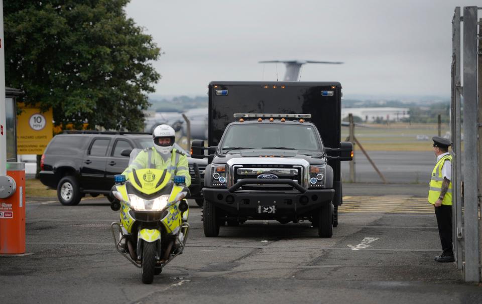  The visit is reportedly costing £30million - as a huge amount of protection is needed to flank the president