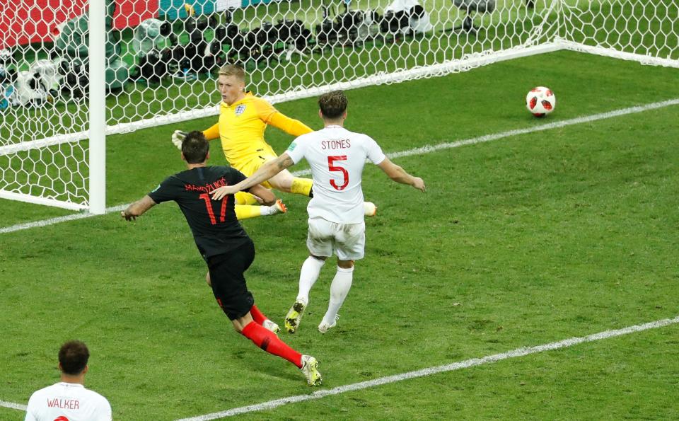 Mario Mandzukic shoots past Jordan Pickford to break England hearts