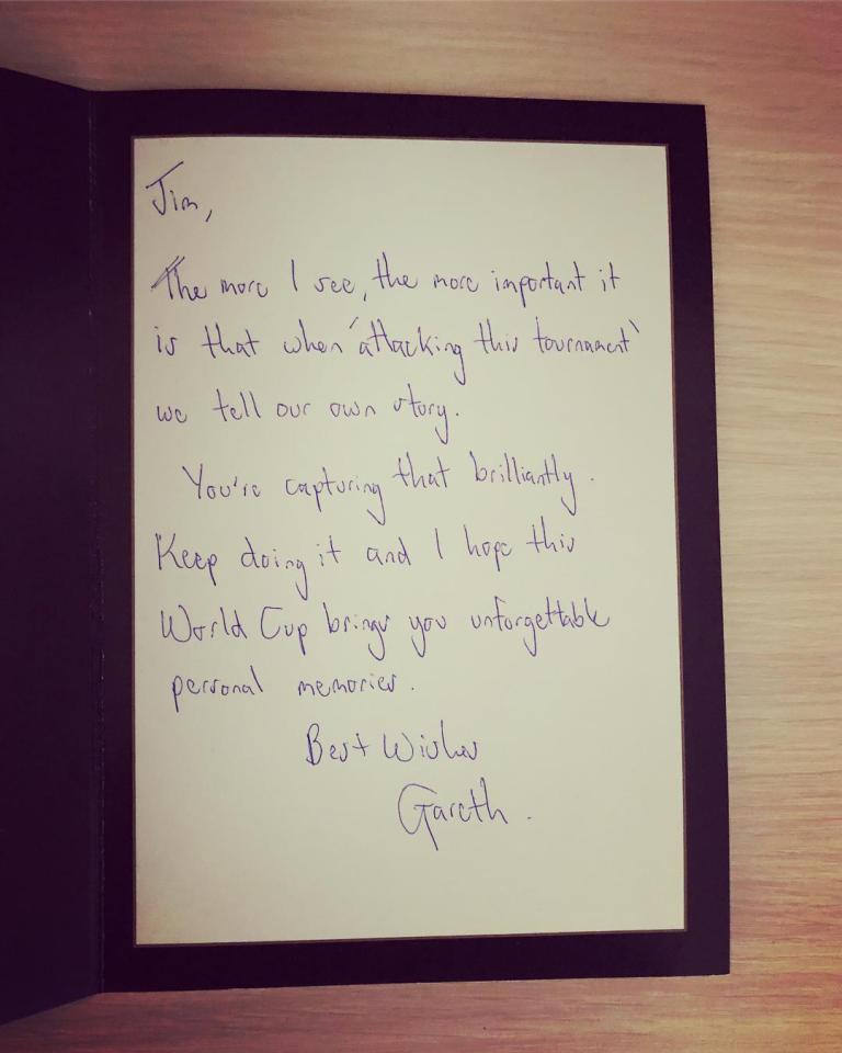  Gareth Southgate's heartfelt letter to the England staff member has gone viral