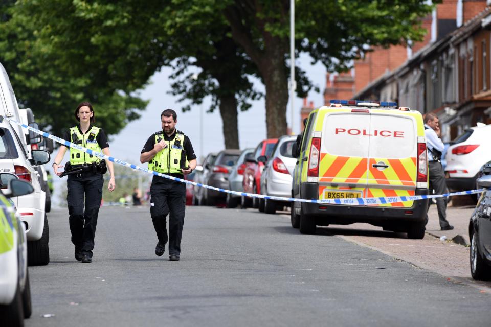  Officers cordoned off the street