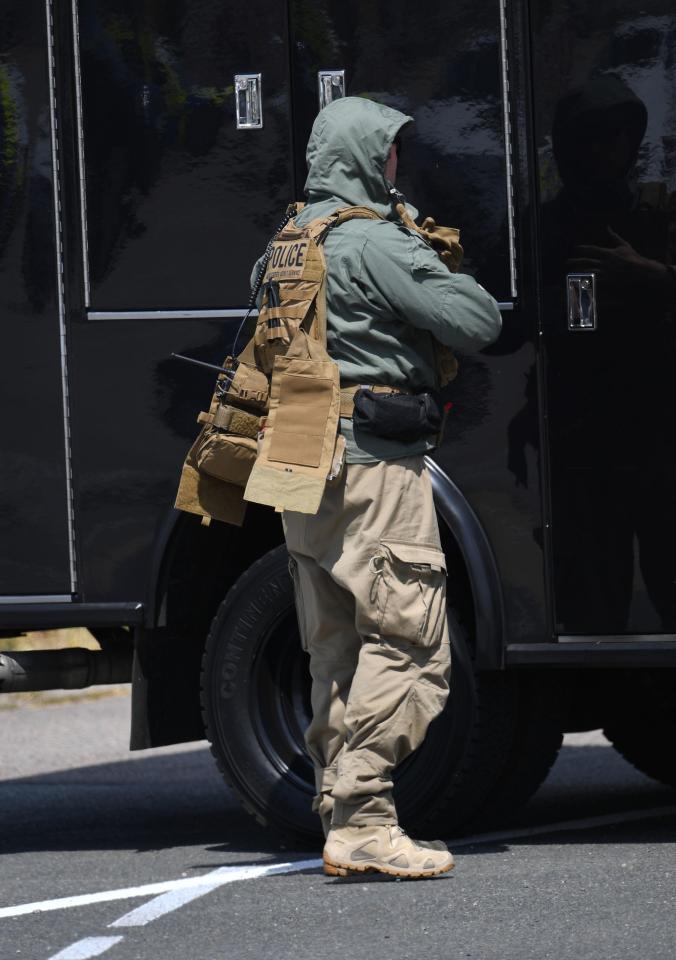  Special forces prepared for President Trump's landing at Stansted Airport