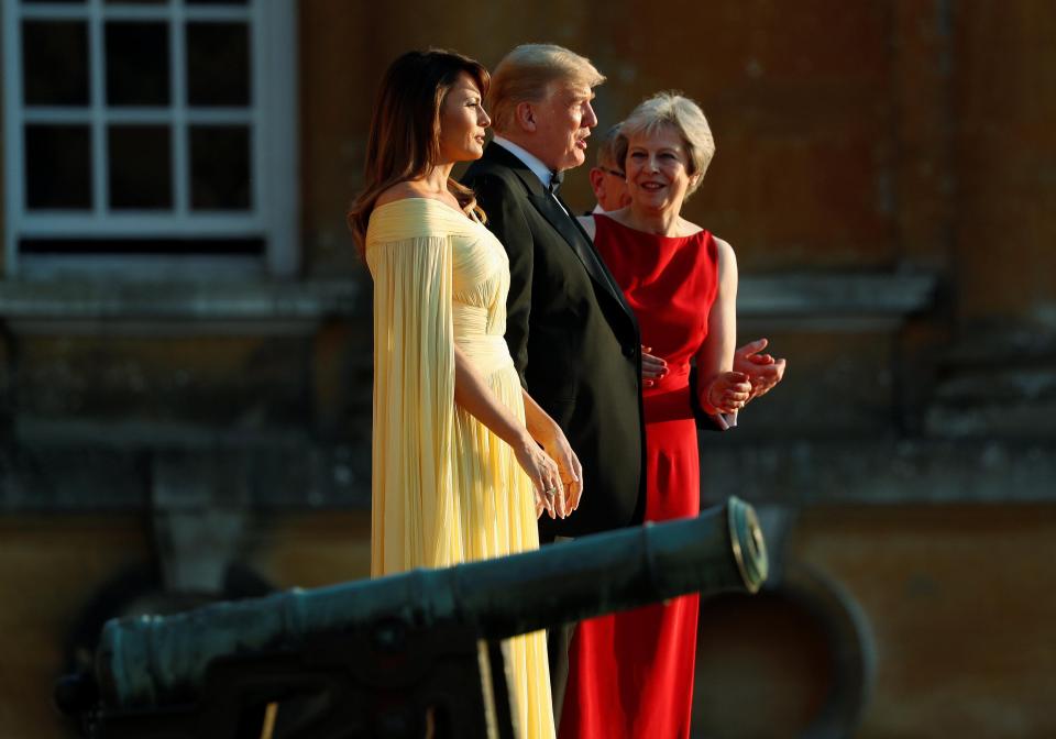  Donald Trump leads the way at Blenheim Palace with wife Melania and the Prime Minister