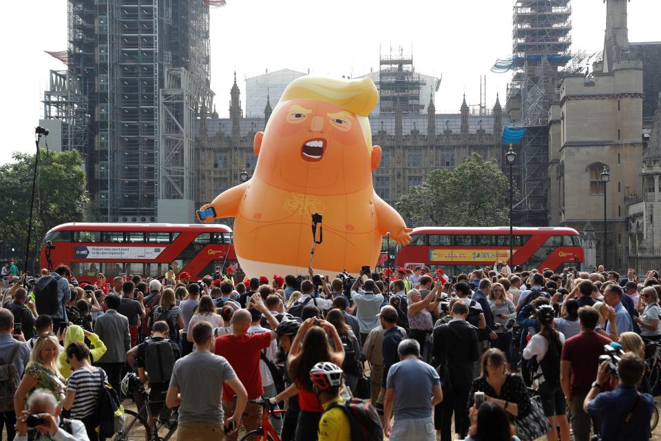  Last year's protests saw a giant Donald trump baby blimp flying above Parliament