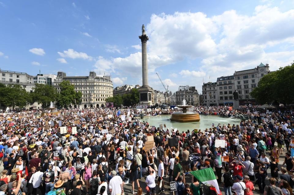  Police warned Trafalgar Square was almost at capacity