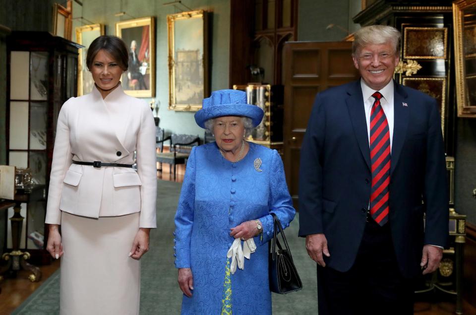  The President and First Lady had tea and talked with the 92-year-old monarch at Windsor Castle