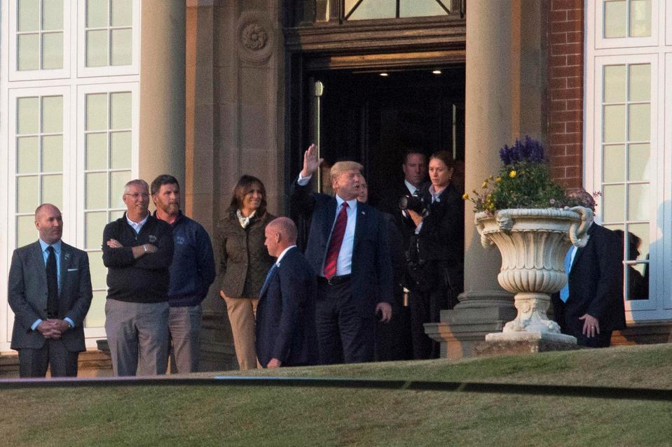  The drama unfolded at the Turnberry hotel where the US President is staying for the weekend