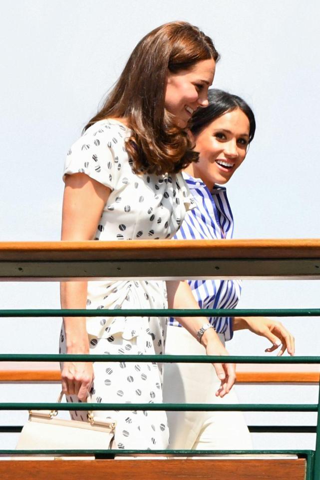 It's all smiles for Meghan and Kate this afternoon