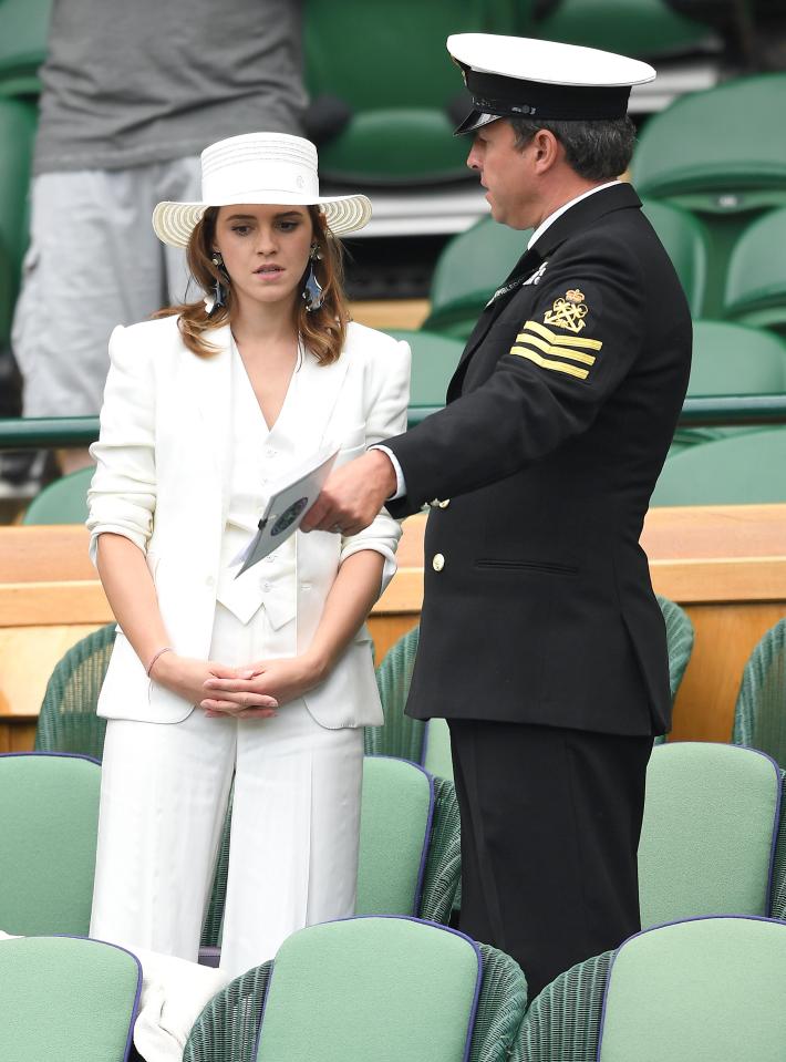  The actress, who made her name playing Hermione in Harry Potter, will also be watching the Serena Williams vs Angelique Kerber clash