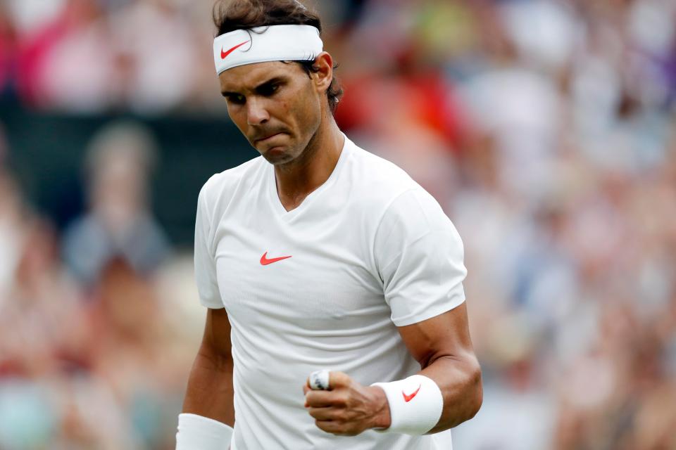  Rafael Nadal today on Centre Court, who played Novak Djokovic ahead of the Ladies' Final