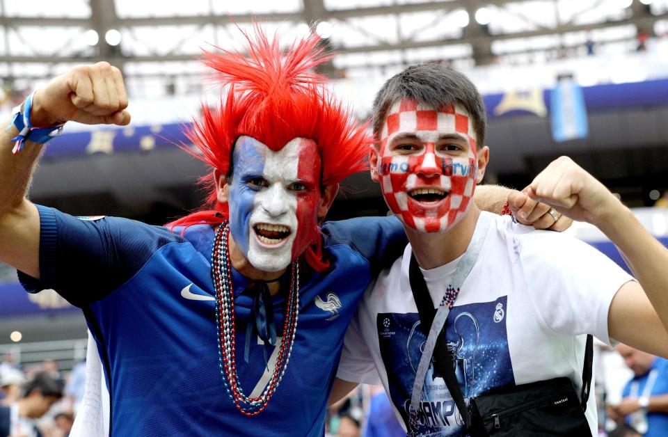 France and Russia looked a united front prior to kick-off in the final