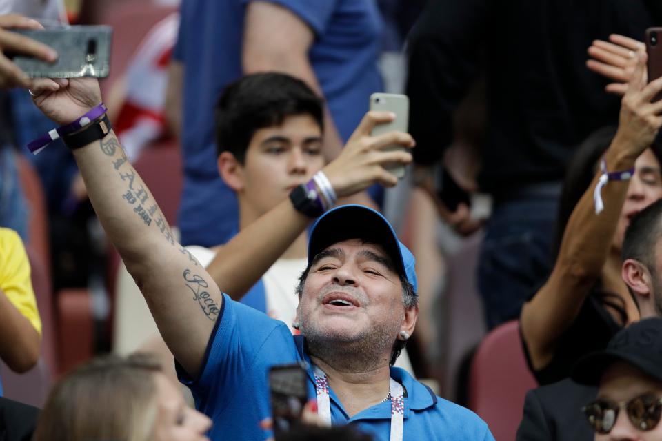 Diego Maradona was once again animated in the stands for the final