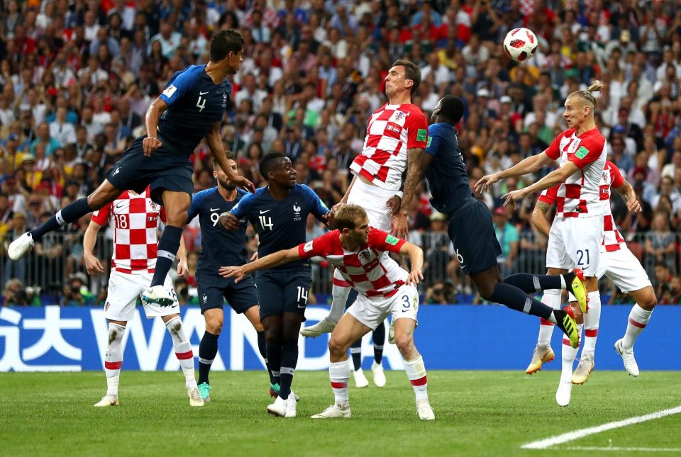 Mario Mandzukic gave France the lead with the first-ever World Cup final own goal