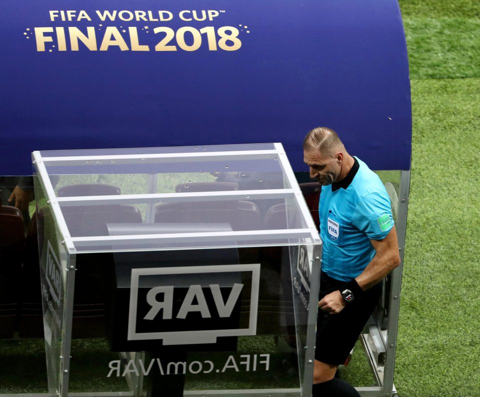 The referee relied on VAR in order to award a penalty for France