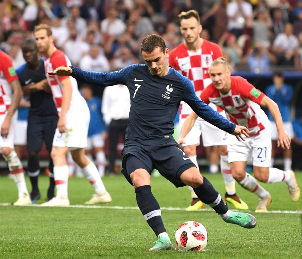 Antoine Griezmann restored France's lead from the penalty spot