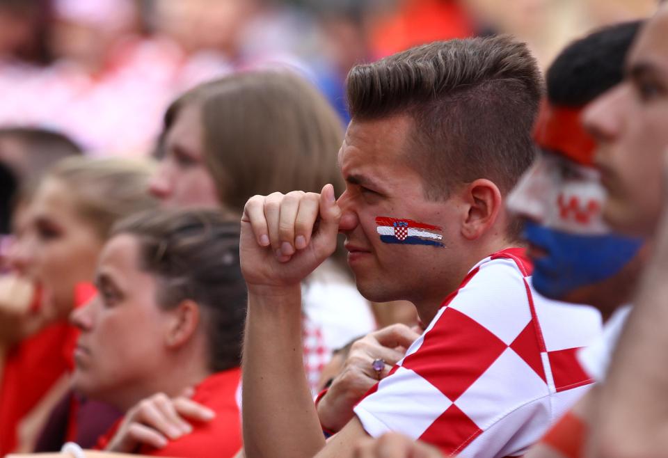 Croatia fans look heartbroken as the game started to slip away