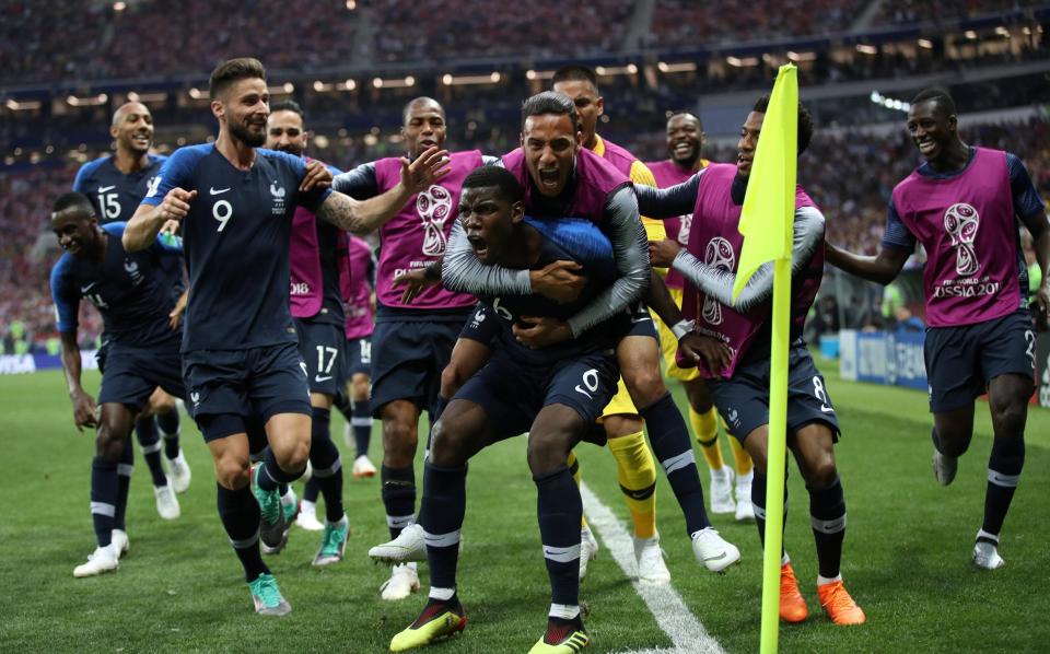 France celebrated wildly after going 3-1 up in Moscow