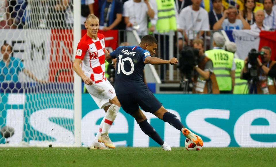  Kylian Mbappe scores fourth French goal in final against Croatia