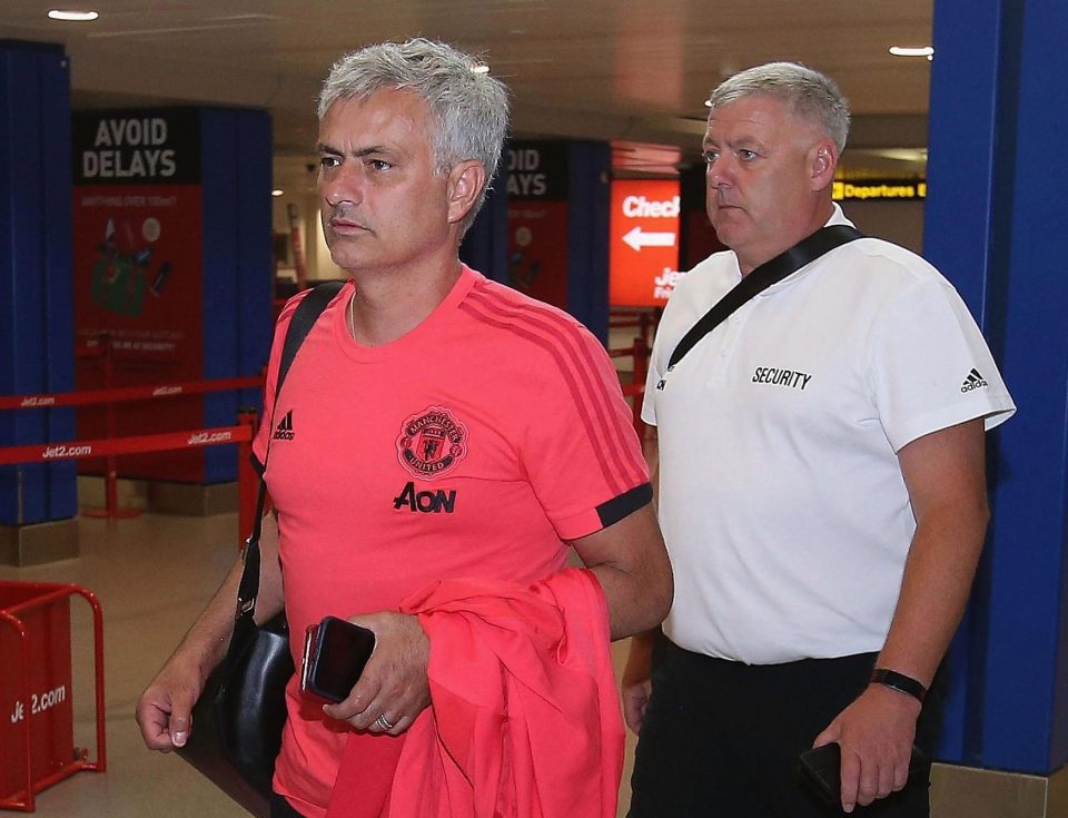 Jose Mourinho flew out to Los Angeles for Manchester United's pre-season tour of the US on Sunday night