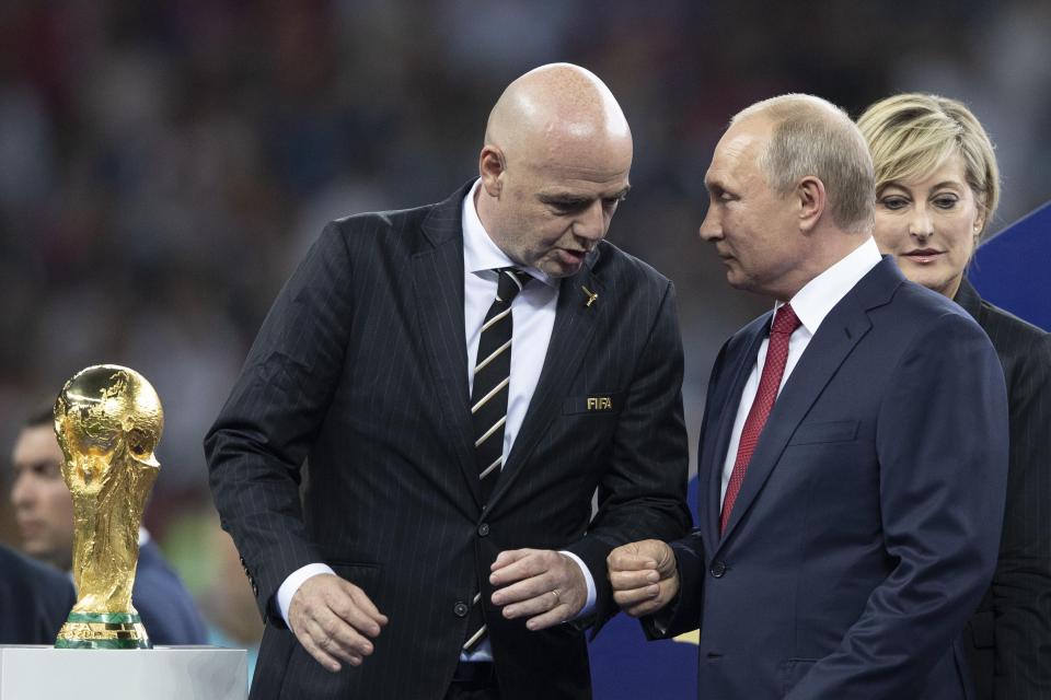  Fifa president Gianni Infantino, left, is thought to be in favour of a UK bid for the 2030 World Cup