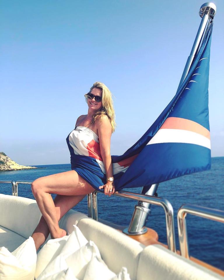  Penny looked absolutely stunning as she posed on board a yacht