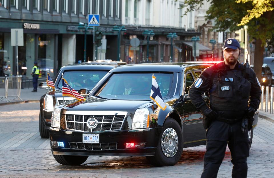  President Trump's motorcade leaves after his meeting with Putin in Helsinki